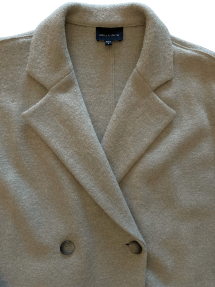 Double Breasted Wool Coat Oyster / Size 8