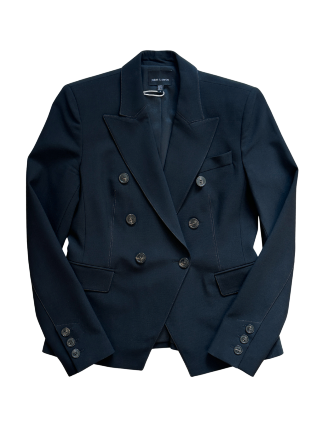 Double Breasted Top-Stitch Blazer Black / Size 4