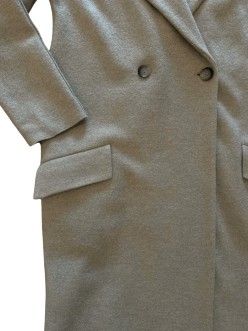Double Breasted Wool Coat Oyster / Size 8