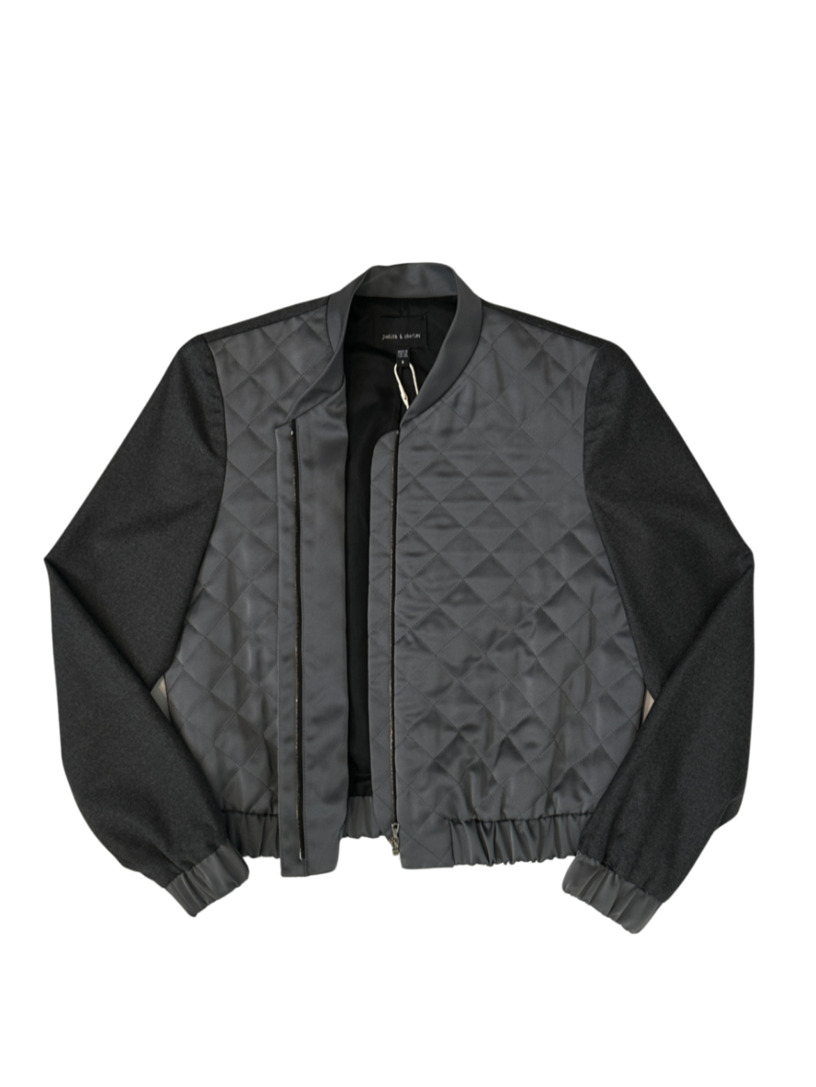 Tell Matte Satin Bomber Jacket Grey / Size 8