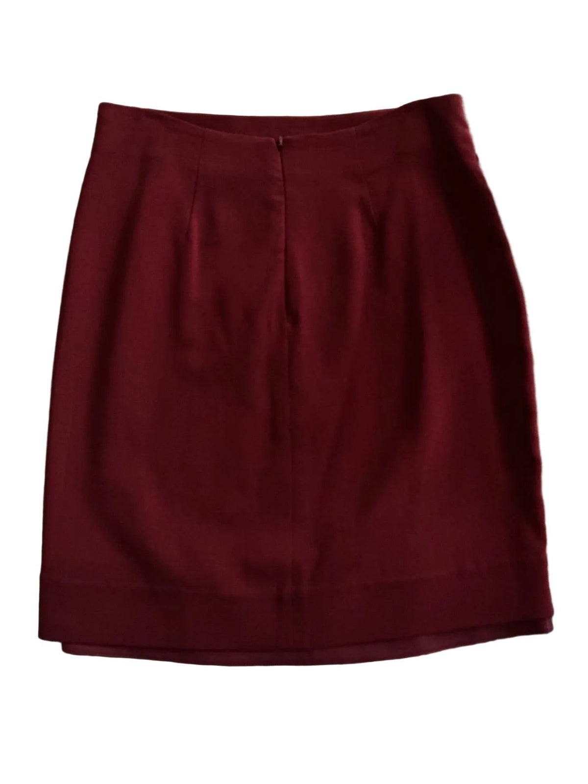 Leather Trim Pencil Skirt Red / Size 10