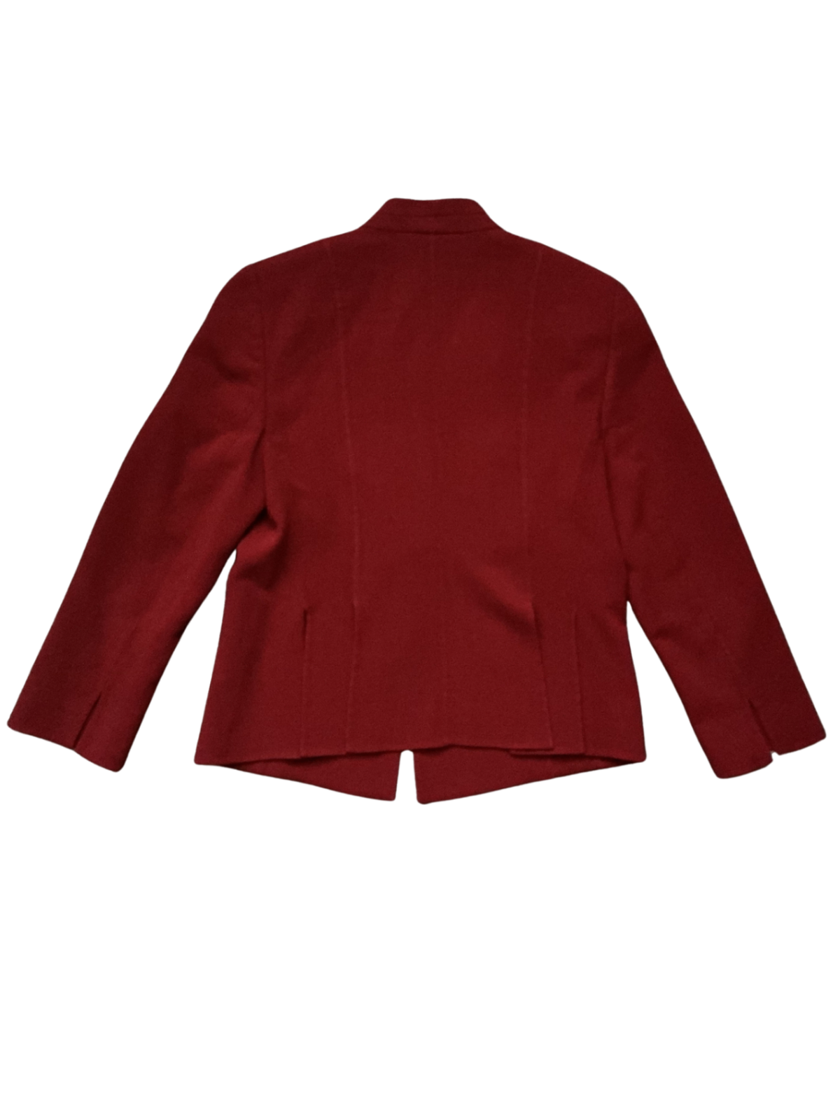 Collarless Single Button Blazer Red / Size M
