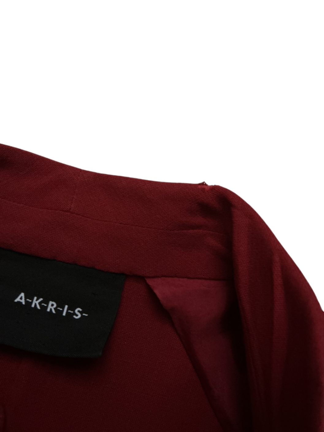 Collarless Single Button Blazer Red / Size M