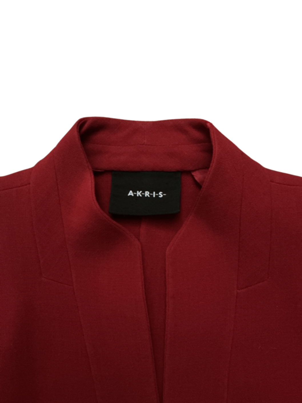Collarless Single Button Blazer Red / Size M