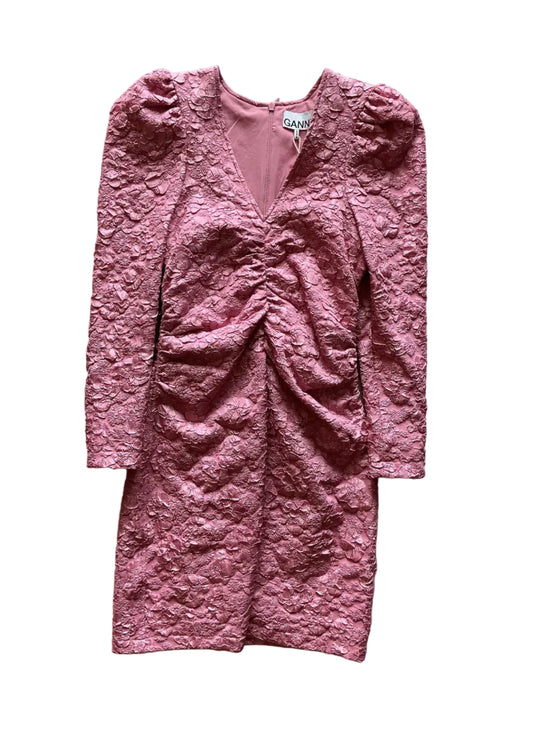 Stretch Jacquard V-Neck Mini Dress / Size 36