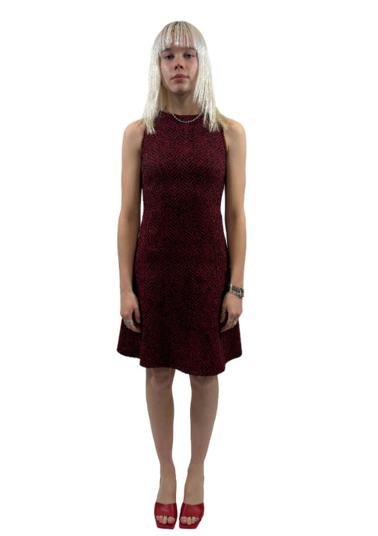 Red Tweed Dress / Size 36