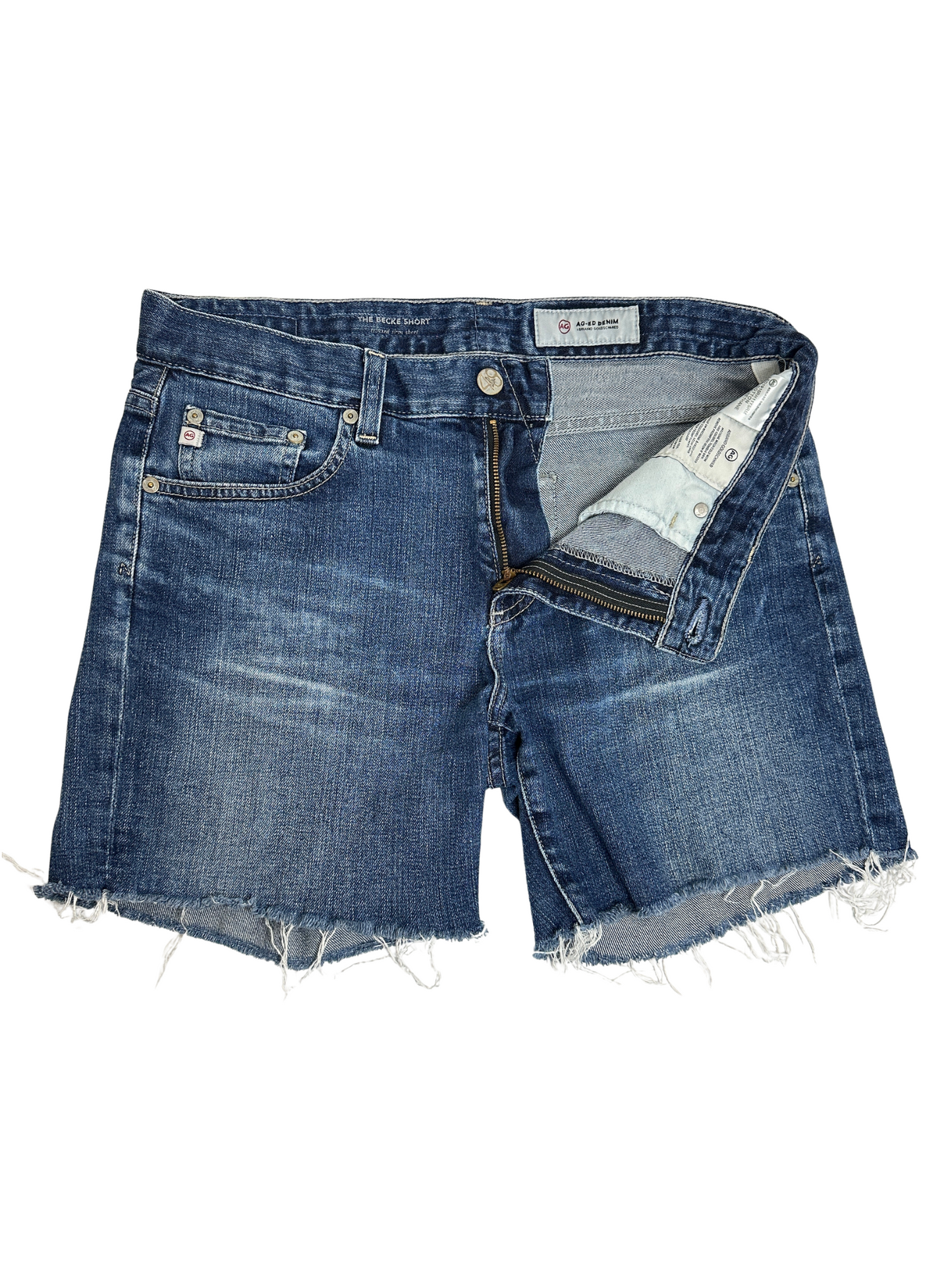 Becke Relaxed Cut-Off Denim Short / Size 28